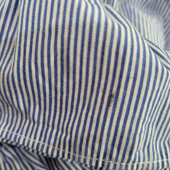 Soprano Blue Striped Top Bell Sleeve Blouse Sz L - Picture 7 of 11